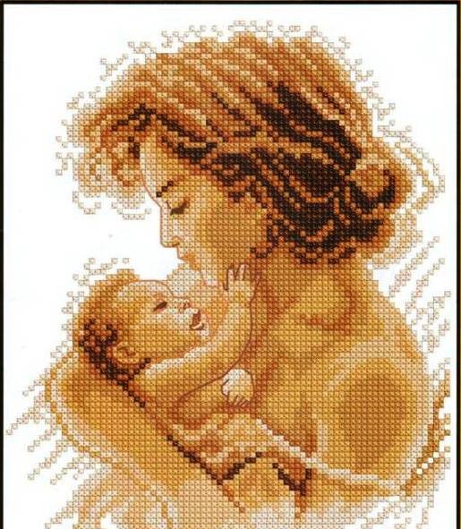 Мать и дитя (набор для вышивания крестом) Искусница прочие
