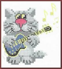 Кот с гитарой (набор для вышивания крестом) Искусница Маленькие