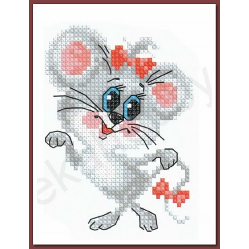 Мышка -Малышка (набор для вышивания крестом) Искусница Маленькие