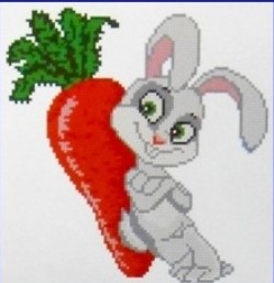 Кролик с морковкой (набор для вышивания крестом) Искусница Средние
