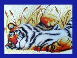 Тигр на отдыхе (набор для вышивания крестом) Искусница прочие