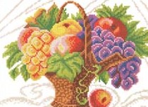 Корзина с фруктами (набор для вышивания крестом) Искусница Большие