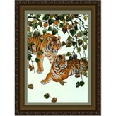 9901 Пара тигров рисунок на ткани