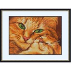 9533 Кошка с котенком рисунок на ткани