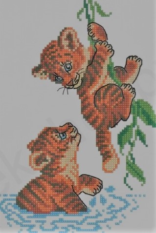 Тигрята озорники (набор для вышивания крестом) Искусница прочие