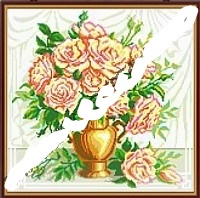 Букет нежных роз (набор для вышивания бисером и крестом) 