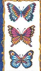 Бабочки синие (набор для вышивания крестом) Искусница Средние