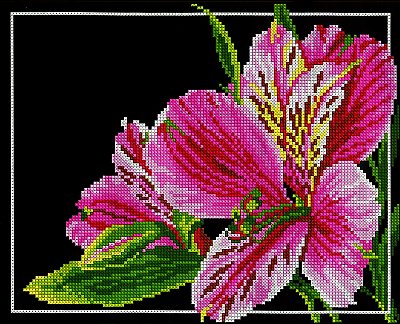  Розовый цветок (набор для вышивания крестом) Искусница Большие